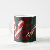 Glossy Candy Cane Striped Christmas Letter V Kaffeetasse (Vorderseite Links)