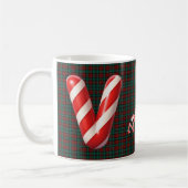 Glossy Candy Cane Striped Christmas Letter V Kaffeetasse (Links)