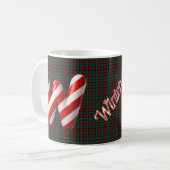 Glossy Candy Cane Striped Christmas Letter W Kaffeetasse (Vorderseite Links)