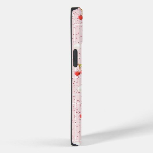 Glossy Cherries & Pearls - iPhone Case (Rückseite / Rechts)