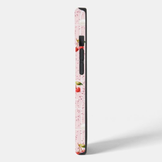 Glossy Cherries & Pearls - iPhone Case (Rückseite / Links)