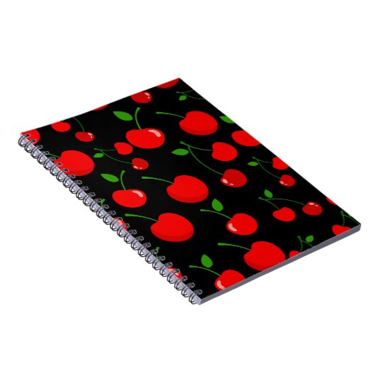 Glossy Cherry Muster Notebook Notizblock (Rechte Seite)