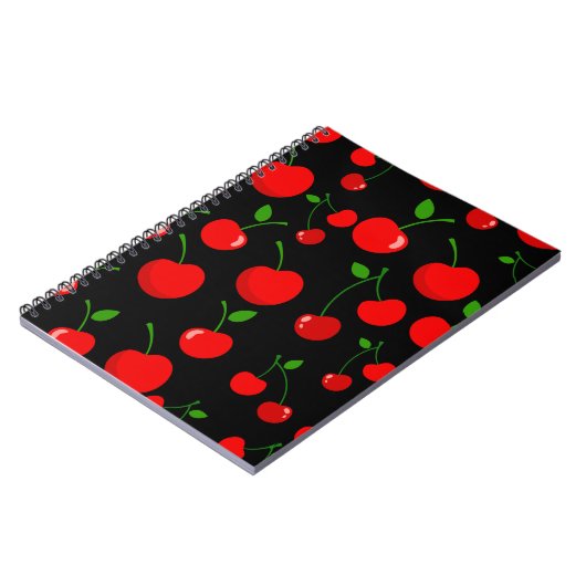 Glossy Cherry Muster Notebook Notizblock (Linke Seite)