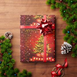 Glossy Christmas Tree Wrapping Paper Geschenkpapier