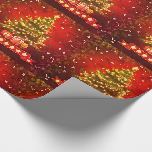 Glossy Christmas Tree Wrapping Paper Geschenkpapier (Ecke)