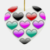 Glossy Colored Hearts Weihnachtsschmuck (Hinten)