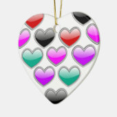 Glossy Colored Hearts Weihnachtsschmuck (Links)