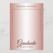 Glossy Coral Blush Pink Gold Glitzer Abschluss Ankündigung (Vorderseite)