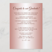 Glossy Coral Blush Pink Gold Glitzer Abschluss Ankündigung (Rückseite)