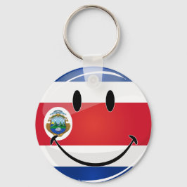 Glossy Costa Rica Flag Schlüsselanhänger