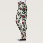 Glossy Crimson Roses With Dark Green Leaves Leggings (Links)