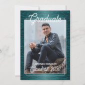 Glossy Dark Blue Green Abschluss Ankündigung (Vorderseite)