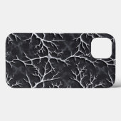 Glossy Dark Gray iPhone Case Branch Relief (Rückseite (Horizontal))