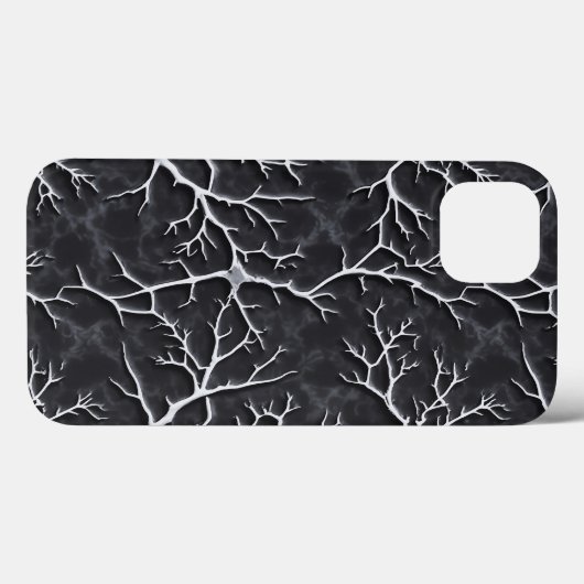 Glossy Dark Gray iPhone Case Branch Relief (Rückseite (Horizontal))