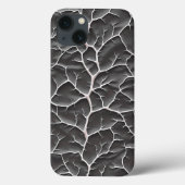 Glossy Dark Gray iPhone Case Branch Texture (Rückseite)
