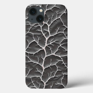 Glossy Dark Gray iPhone Case Branch Texture