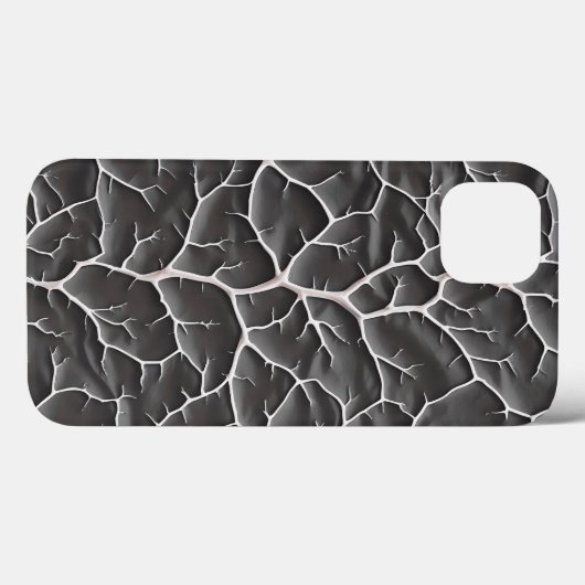 Glossy Dark Gray iPhone Case Branch Texture (Rückseite (Horizontal))