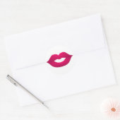 Glossy Dark Pink Lips Round Stickers (Umschlag)