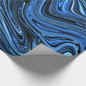 Glossy Deep Blue Marmor Geschenkpapier (Ecke)