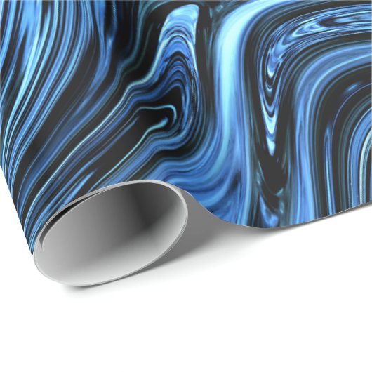 Glossy Deep Blue Marmor Geschenkpapier (Rolleneckpunkt)