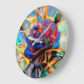 Glossy Elegante Einzigartige Rose Große Wanduhr (Winkel)