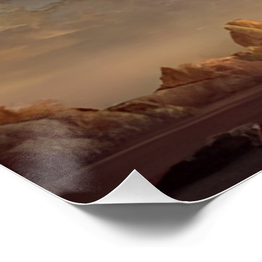 Glossy Fantasy Poster mit Warrior & Dark Beast (Ecke)