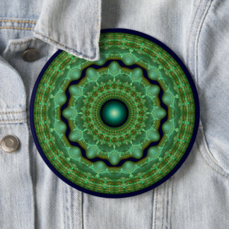 Glossy Fraktal Fee Rundschmuck Button
