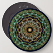 Glossy Fraktal rund um brillante Ornamente Button (Vorne & Hinten)