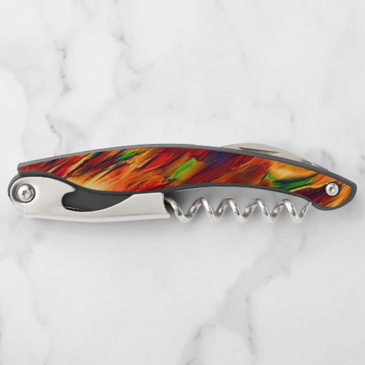 Glossy gefärbt von rot bis orange, ein wenig grün kellnermesser (Vorderseite)