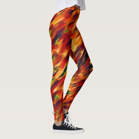 Glossy gefärbt von rot bis orange, ein wenig grün leggings (Rechts)