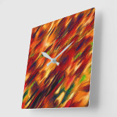 Glossy gefärbt von rot bis orange, ein wenig grün quadratische wanduhr (Winkel)