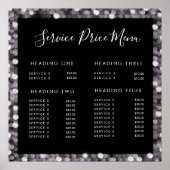 Glossy Glam Service Price List Menü Bearbeiten Dru Poster (Vorne)