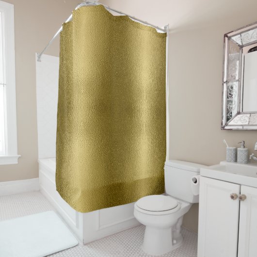 Glossy Gold Metal Textur Shiny Chic Glamour Duschvorhang (Beispiel)