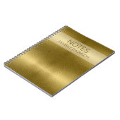 Glossy Gold Metal Texture Name individuell angepas Notizblock (Linke Seite)