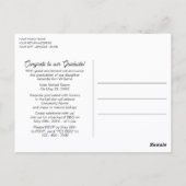 Glossy Gold Minimalistisch Abschluss Ankündigung Postkarte (Rückseite)