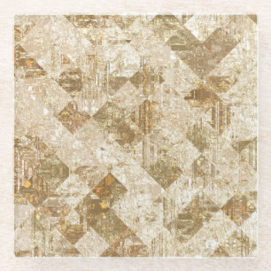 Glossy Golden Mosaik Brillianz Glasuntersetzer