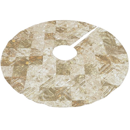 Glossy Golden Mosaik Brillianz Polyester Weihnachtsbaumdecke (Schrägansicht)