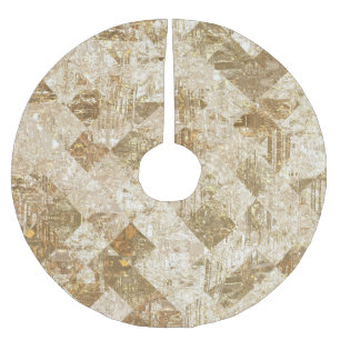 Glossy Golden Mosaik Brillianz Polyester Weihnachtsbaumdecke
