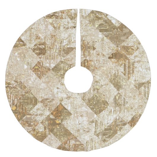 Glossy Golden Mosaik Brillianz Polyester Weihnachtsbaumdecke (Vorderseite)