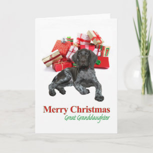Glossy Grizzly Große Enkeltochter Frohe Weihnachte Feiertagskarte