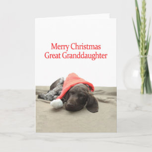 Glossy Grizzly Große Enkeltochter Frohe Weihnachte Feiertagskarte
