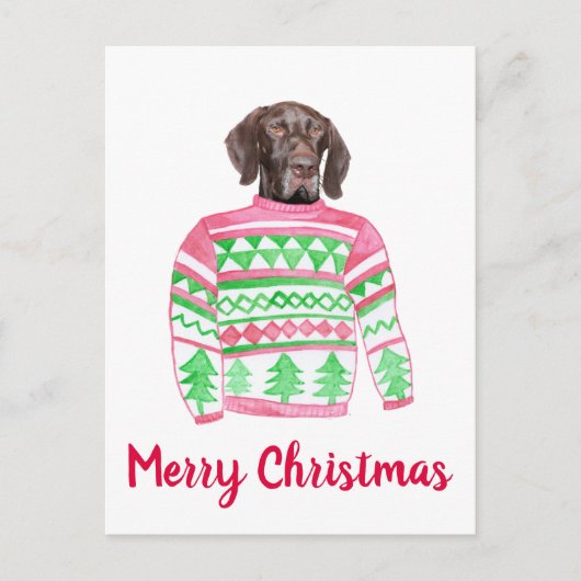 Glossy Grizzly Ugly Christmas Sweater Postkarte (Vorderseite)