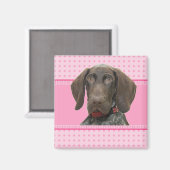 Glossy Grizzy in Rosa Magnet (Vorderseite/Rückseite)