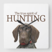 Glossy Grizzy wahrer Jagdgeist Quadratische Wanduhr (Vorderseite)