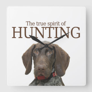 Glossy Grizzy wahrer Jagdgeist Quadratische Wanduhr