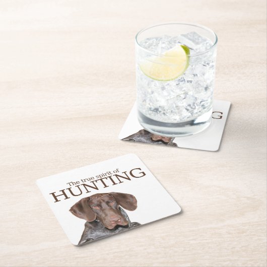 Glossy Grizzy wahrer Jagdgeist Rechteckiger Pappuntersetzer (Vor Ort)