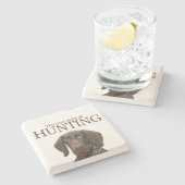 Glossy Grizzy wahrer Jagdgeist Steinuntersetzer (Seitenansicht)