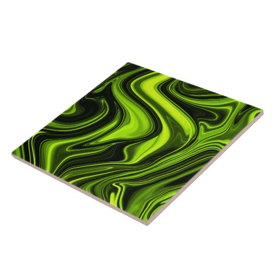 Glossy grüne Farbe in flüssigem Marmor Fliese (Seite)