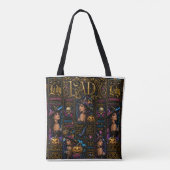 Glossy Halloween Lady Witch Collage Tote Bag Tasche (Rückseite)