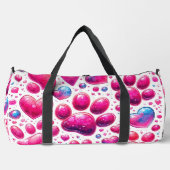 Glossy Heart Bubble Pattern Travel Duffle Bag (Vorderseite)